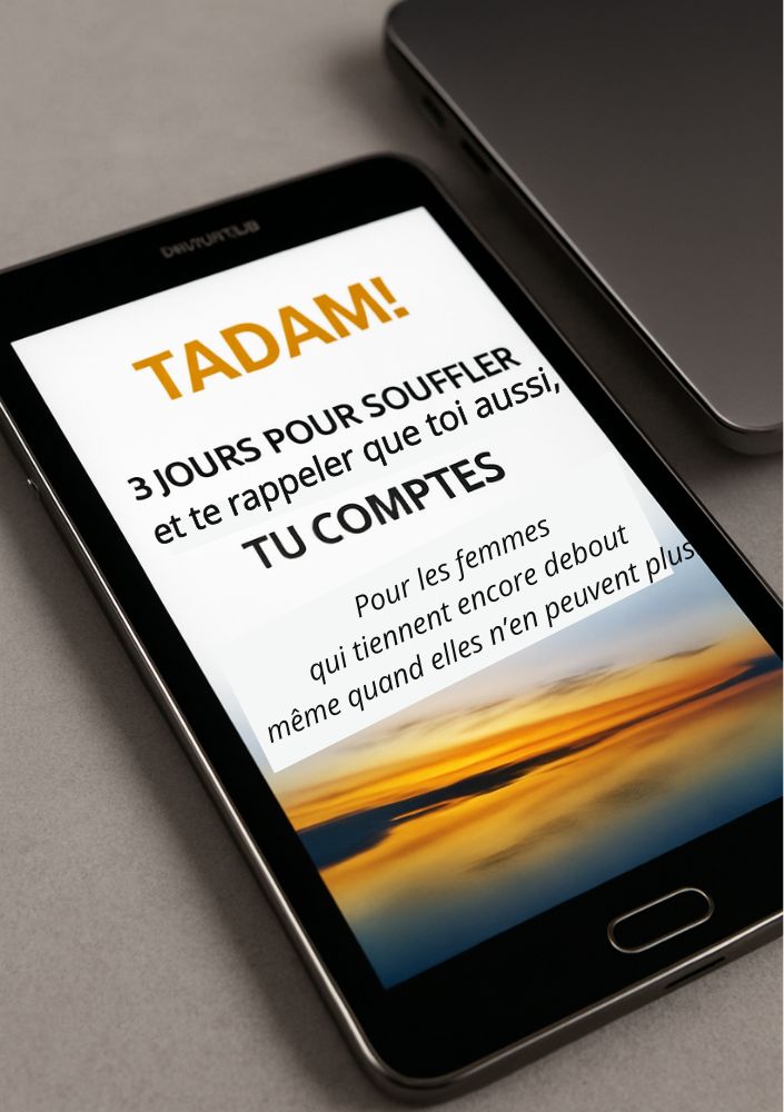 Couverture du guide TADAM - 3 jours pour souffler et te choisir, programme gratuit de Carole TH-McCartney.